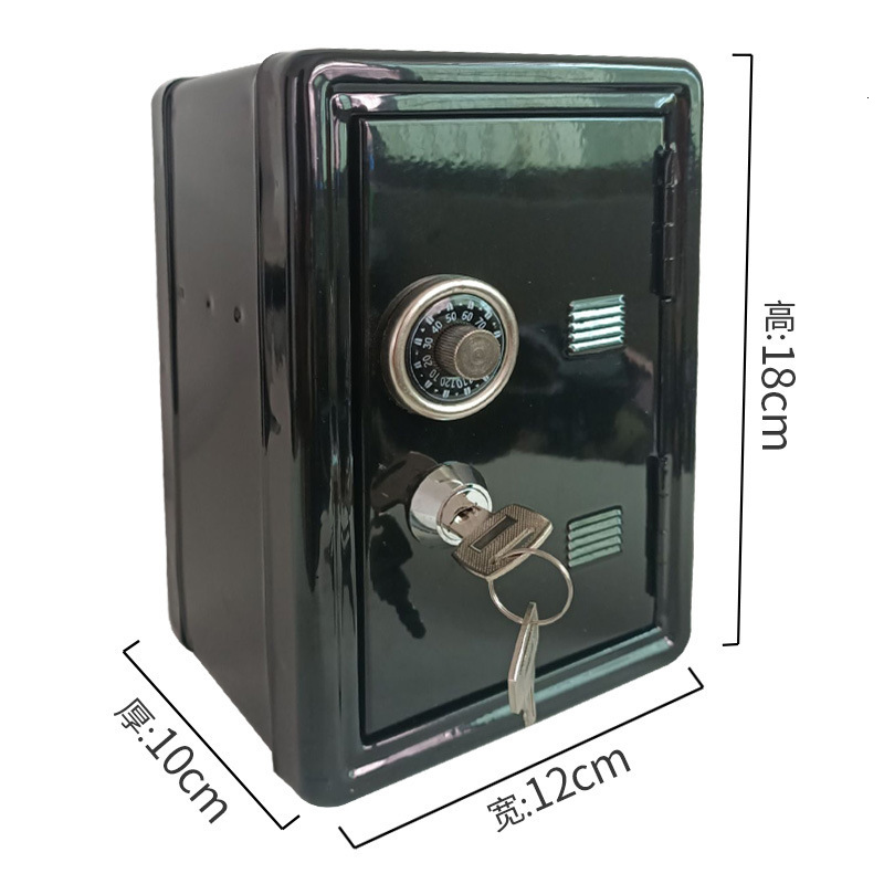 Mini metal safe creative piggy bank key safe decoration 231127