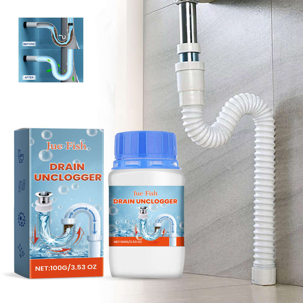 Jue Fish Pipe Kitchen Bathroom Drain Cleaner Oil Stain Blockage Cleaning Deodorizer S260130