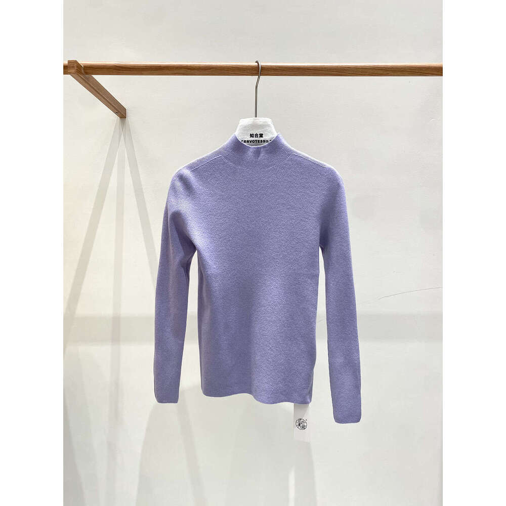 Zhihetang Autumn Winter Basic Versatile Skin-Friendly Half Turtleneck Base Shirt Women's Wool Knitted Inner Wear LEEGO LENS