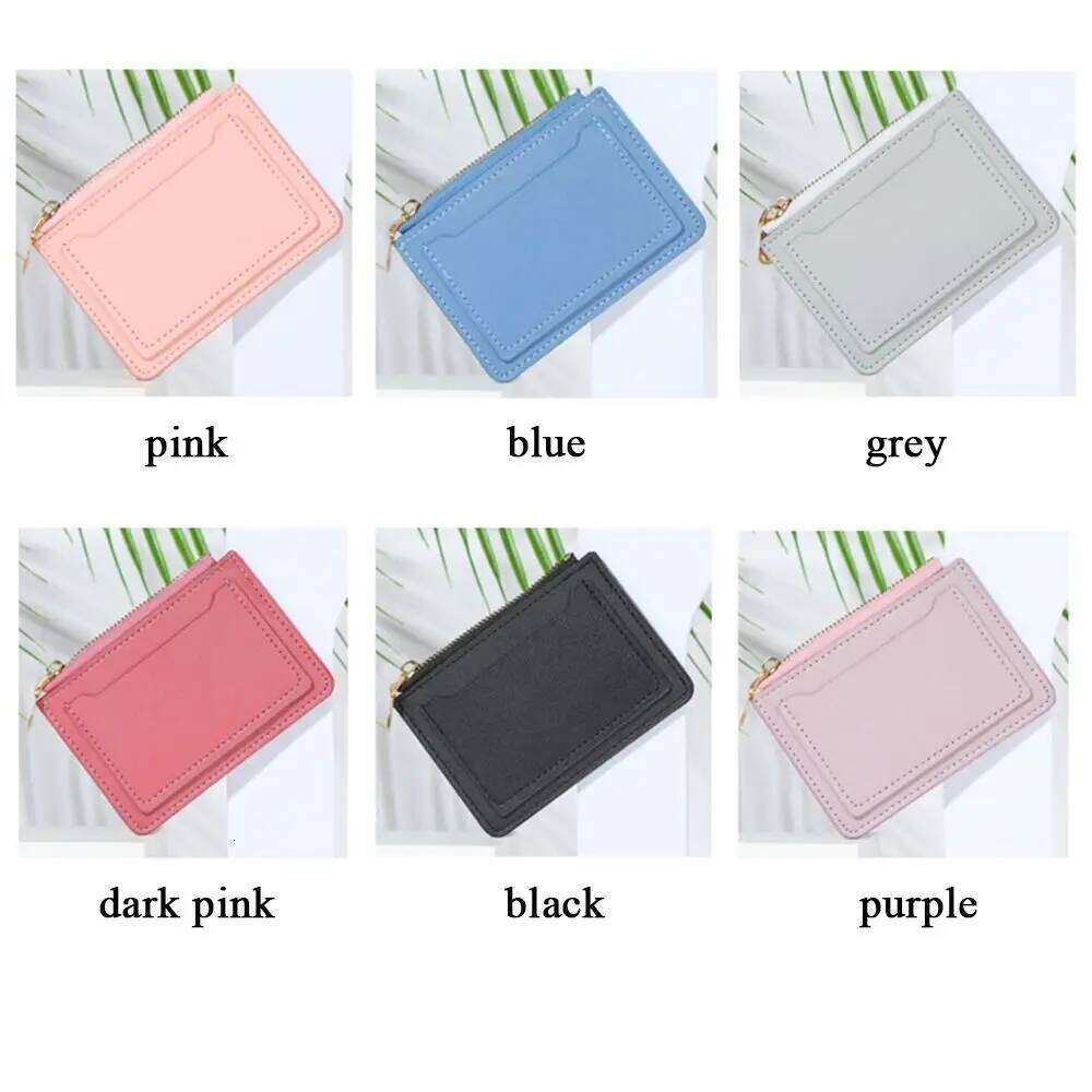 Women Mini Coin Purse PU Leather Short Wallets Card Holder Fashion Zipper Pouch Girls Money Bag Z260130