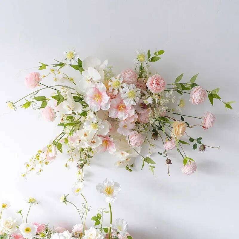 Pink Artificial Arrangement Wedding Backdrop Decor Arch Floral Row Table Flower Party Window Display Photo Props Y260130