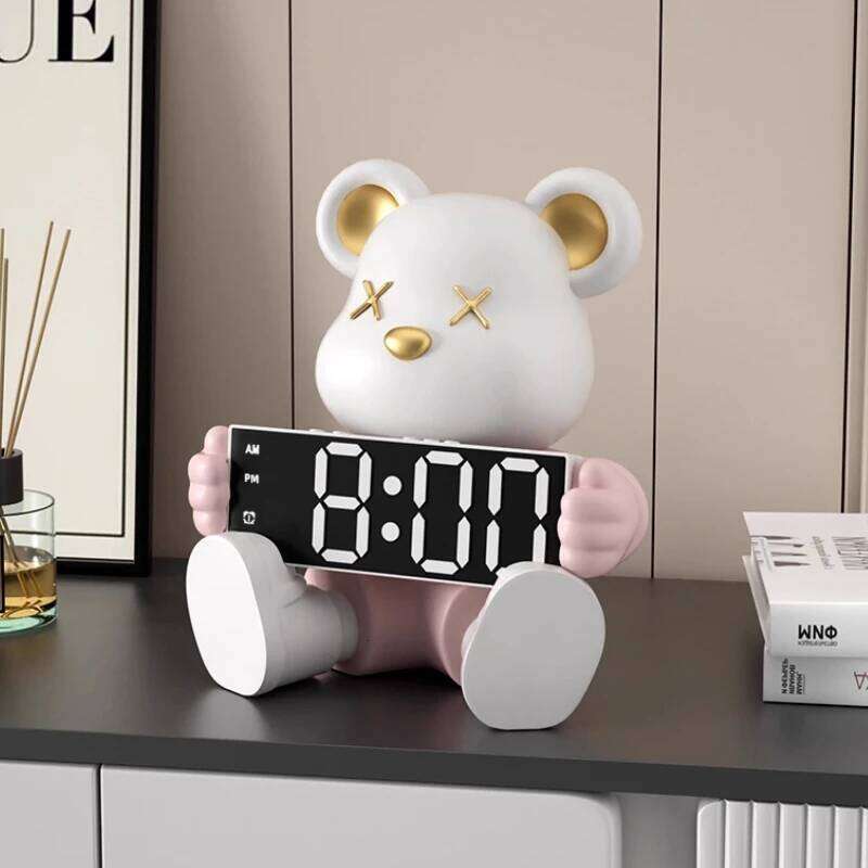 Cartoon Bear Living Room Desk Fashion Mute Nightstand Alarm Clock Restaurant Watch Bedroom Decoration W260130