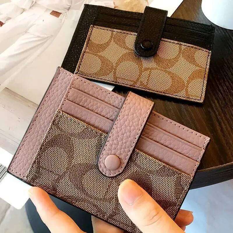 Monogram Ultra-thin Ins Style Holder Fashion Mini Short Envelope For Women Appliques Card&ID Wallet Purse Z260130