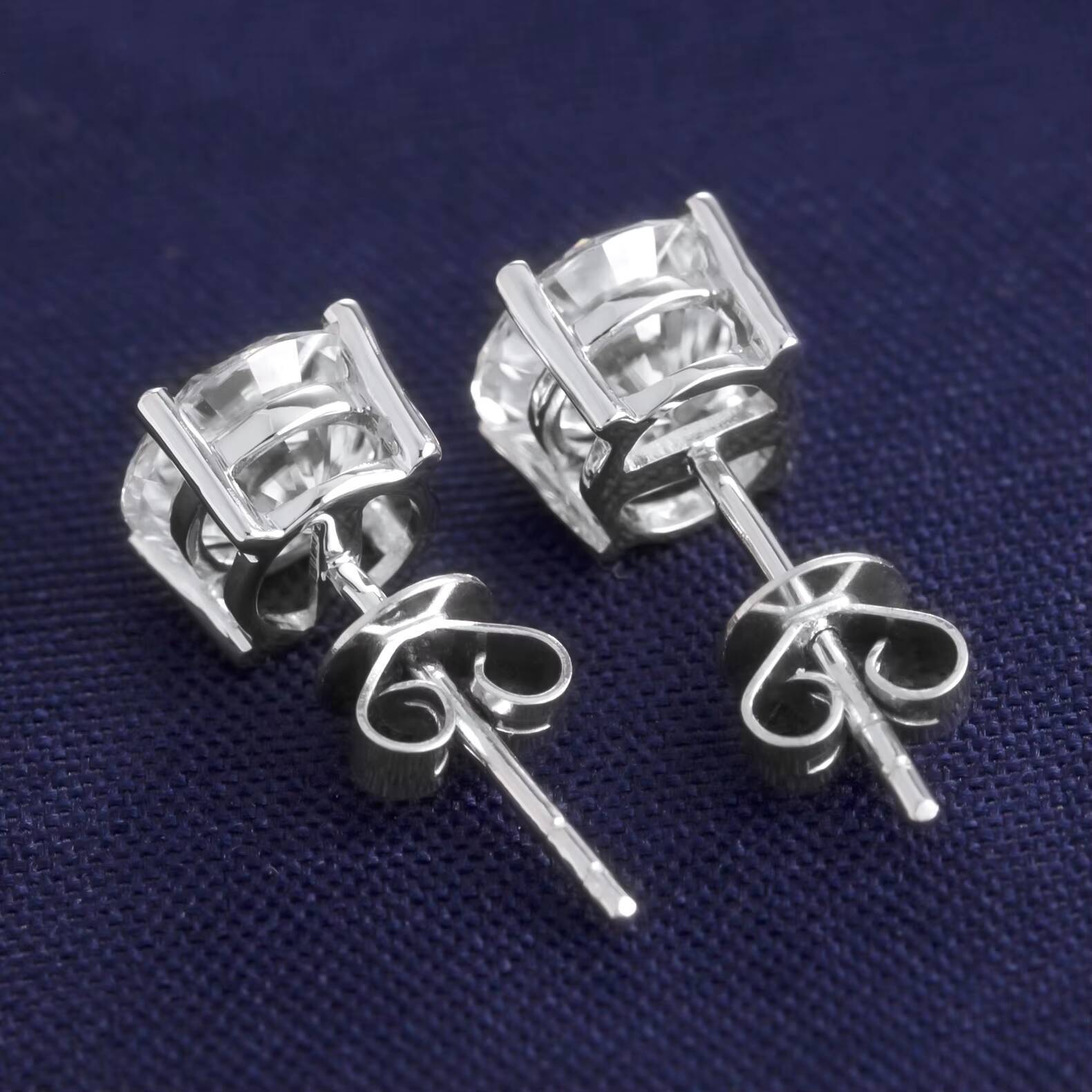 Messi Jewelry MS-282 Woman Fashion Jewelry 18k 14k White Gold Diamond Stud Earrings