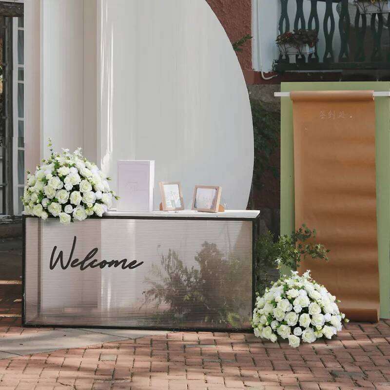 35/40/50/60cm Large White Rose Hydrangea Artificial Flower Wedding Table Centerpiece Floral Ball Party Stage Deco Props W260130