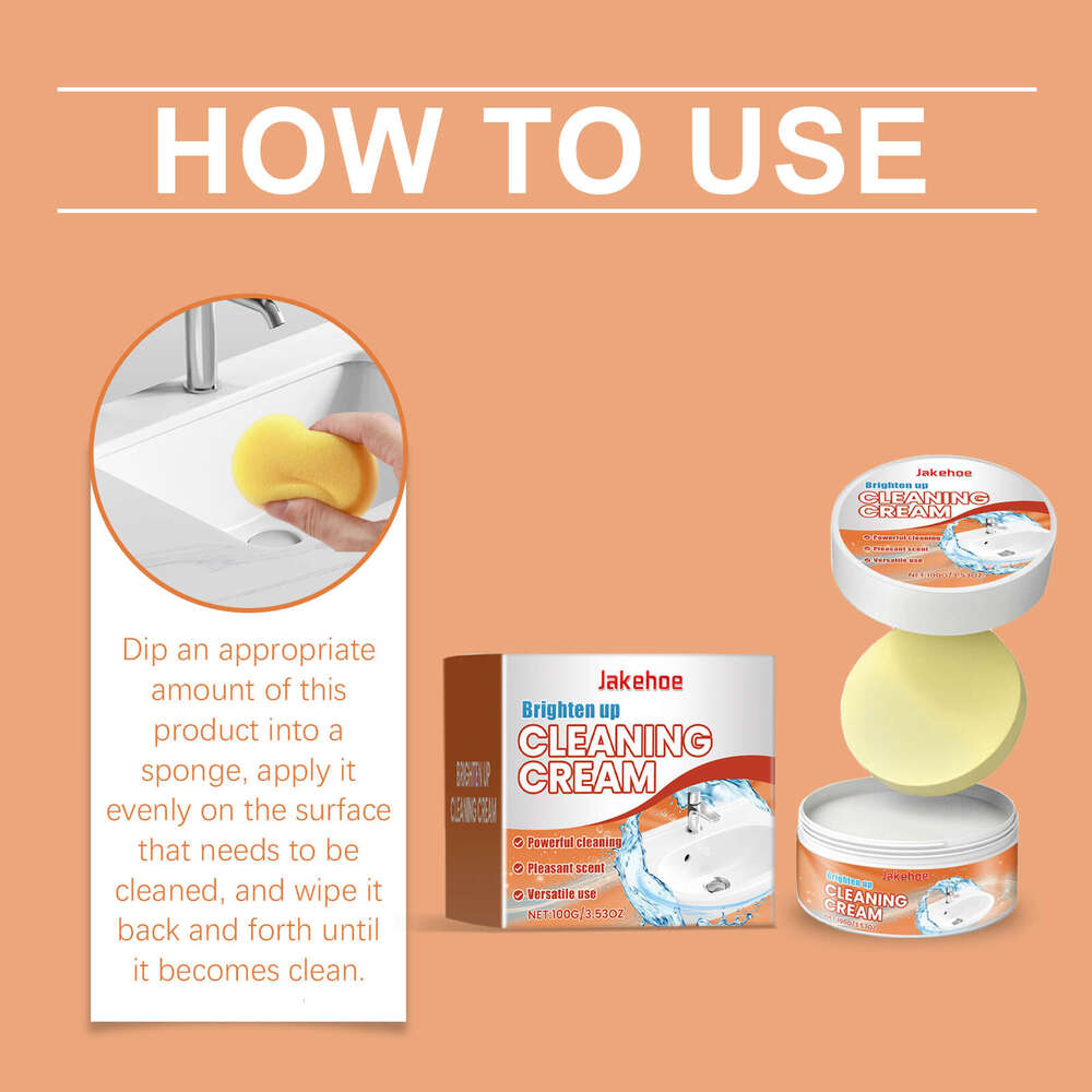 Jakehoe Multi-Purpose Paste Multi-Effect Cleaning for Kitchen Range Hoods, Living Room, Bathroom Stains and Dirt S260130