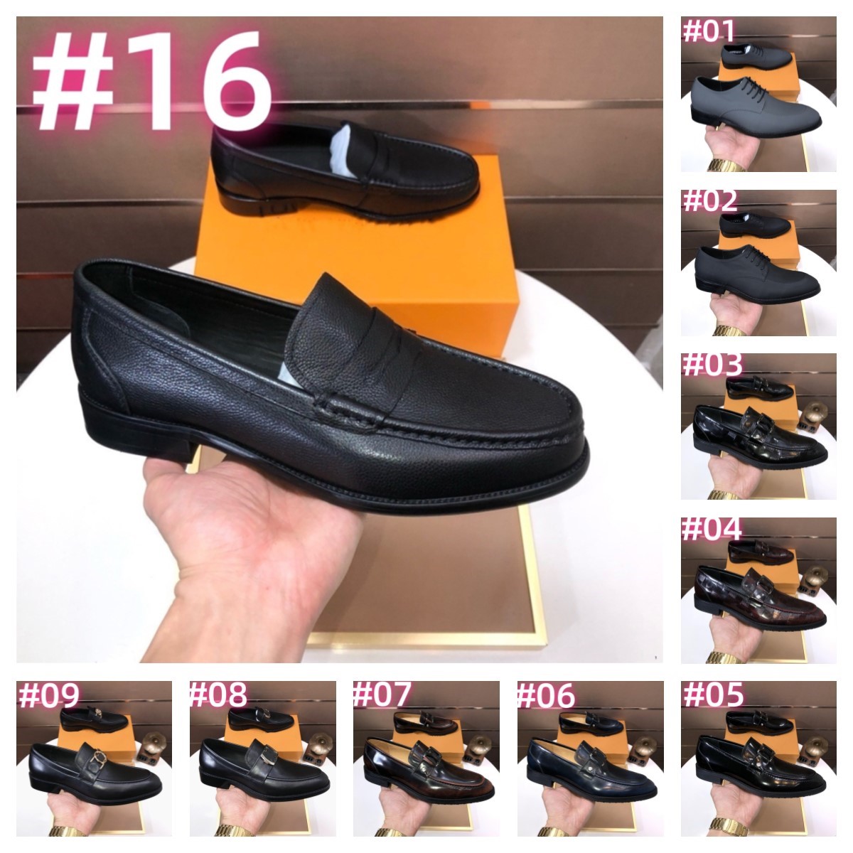 68MODEL 2026 Genuine Leather Mens Moccasins Dress Shoes Designer Men Loafers Handmade Formal Slip on Male luxurious Boat Dress Shoes des chaussures SIZE 38-46