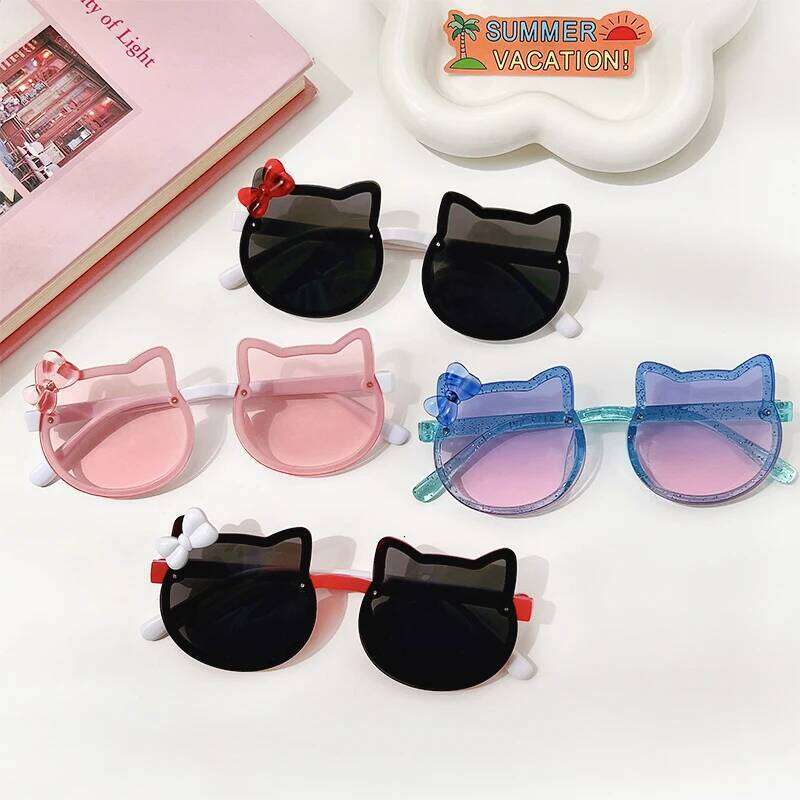 Children Cute Animal Cartoon Vintage Rimless Polarized Boy Girl Outdoor Sun Protection Glasses Kids UV400 Sunglasses H260130