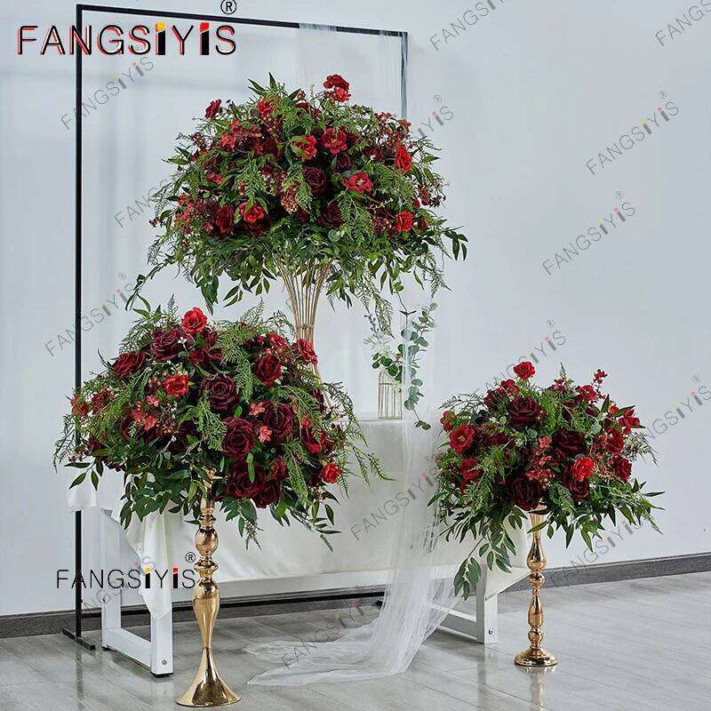 Romantic Large Artificial Flower Ball Event Table Centerpiece For Wedding Decor Road Lead Floral Arrangement Bouquet Party Props W260130