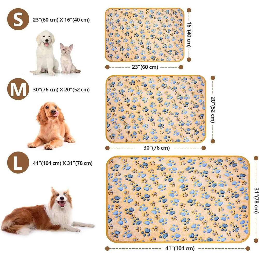 EFF High Quality Soft Fluffy Blanket Cute Dog Cat Paw Print Thick Coral Fleece Blankets Pet Mat Warm and Comfortable Thermal Pad 26W01130