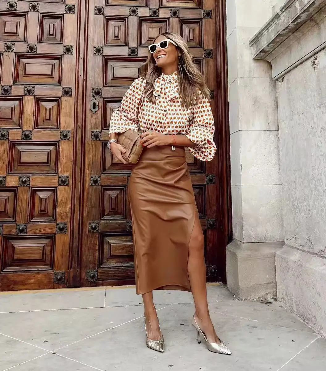 Autumn Style Casual Elegant Long Sleeve Print Loose Womens Shirt Comfortable Fit Printed Top for Women 260126