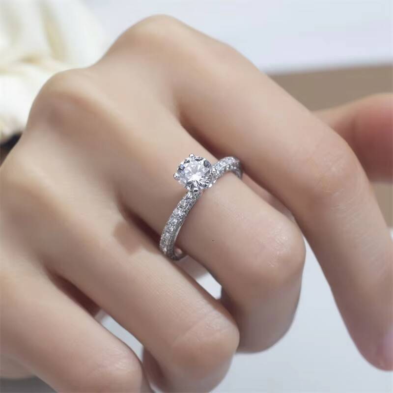 MSR-1464 Customization 18K White Gold D VVS1 HPHT Lab Grown Diamond Solitaire Ring