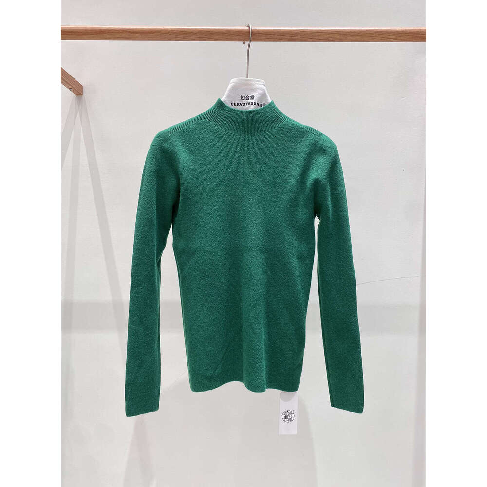 Zhihetang Autumn Winter Basic Versatile Skin-Friendly Half Turtleneck Base Shirt Women's Wool Knitted Inner Wear LEEGO LENS