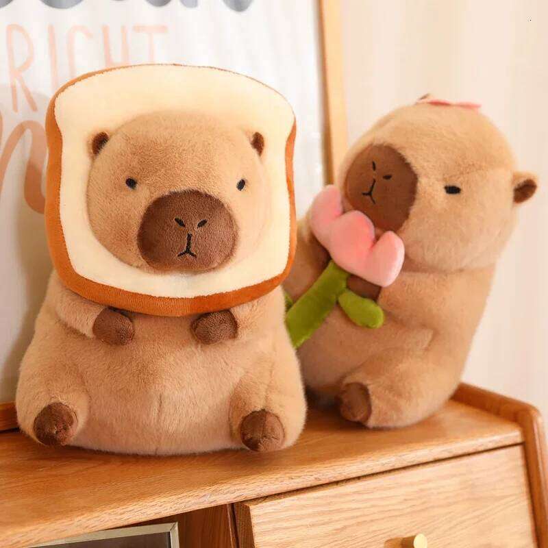 Cute Capybara Plush Toy Stuffed Animals Capibara with Turtle Backpack Kapibala Soft Doll Kids Toys Birthday Christmas Gift Y260128