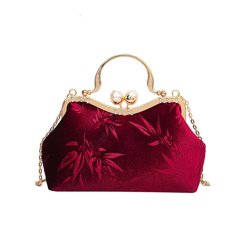 New Velvet Women's Cross-Border Trade Clutch Handbag Shoulder Crossbody Cheongsam Artistic National Style Bag Evergwish
