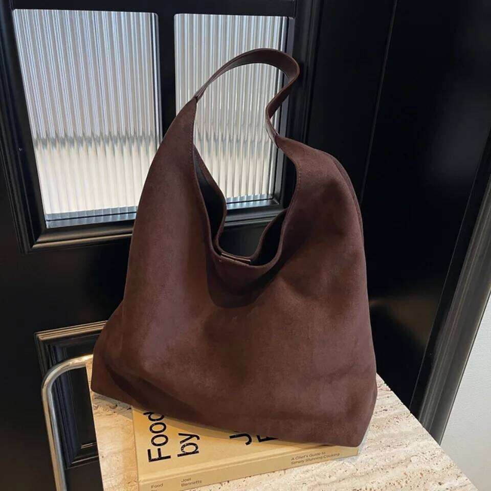 Winter Style Vintage 2 in 1 Women's Large Capacity Suede ShoulderHand Bag Casual Tote Commuter Bags For Women Retro Handbags Z260130