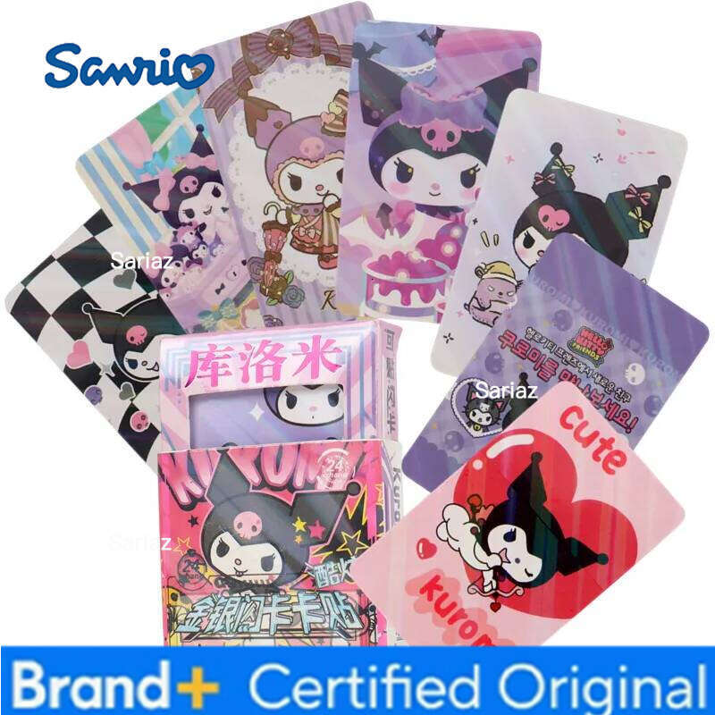 Sanrio 24Pcs/Box Cards Kawaii Melody Hello Kitty Kuromi KT cat Anime Collection Card children Birthday gift H260130