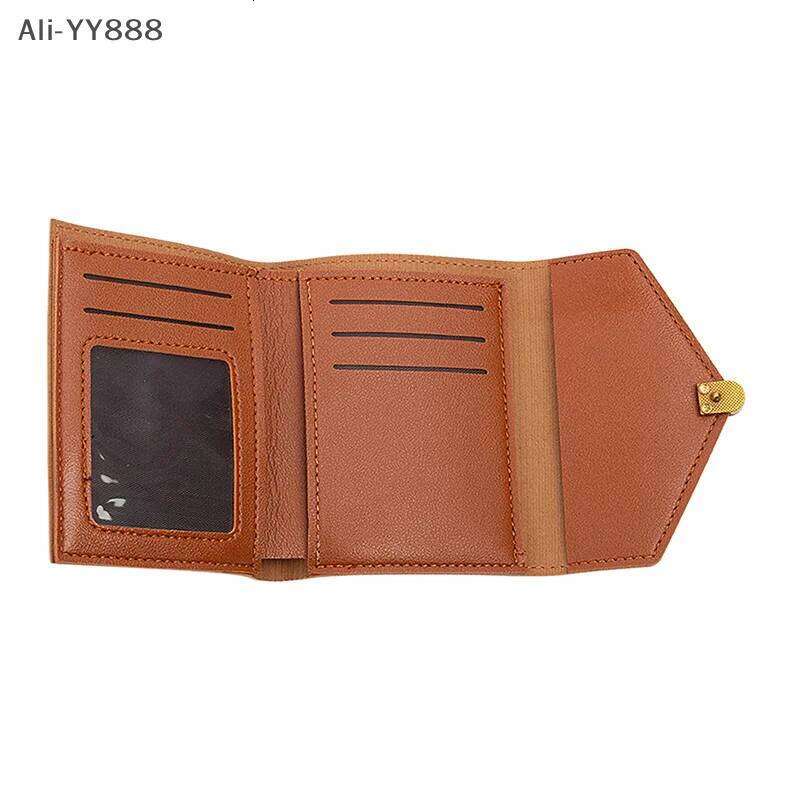 Short Three Fold PU Multi Slot Card Bag Zero Wallet Purses For Women Z260130
