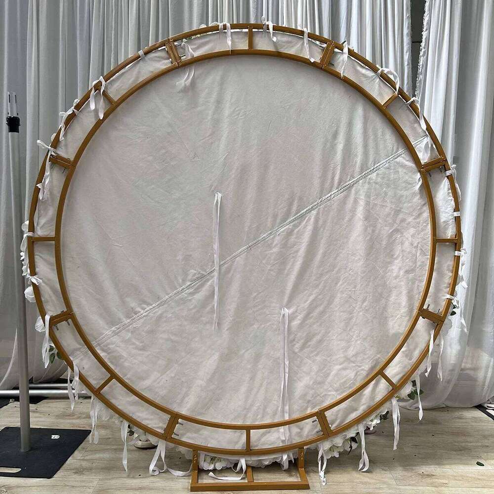 Luxury Red Rose Green Leaf Floral Arrangement With Cloth Base Decor Wedding Backdrop Heart-Shaped Arch Frame Stage Flower Stand Y260130