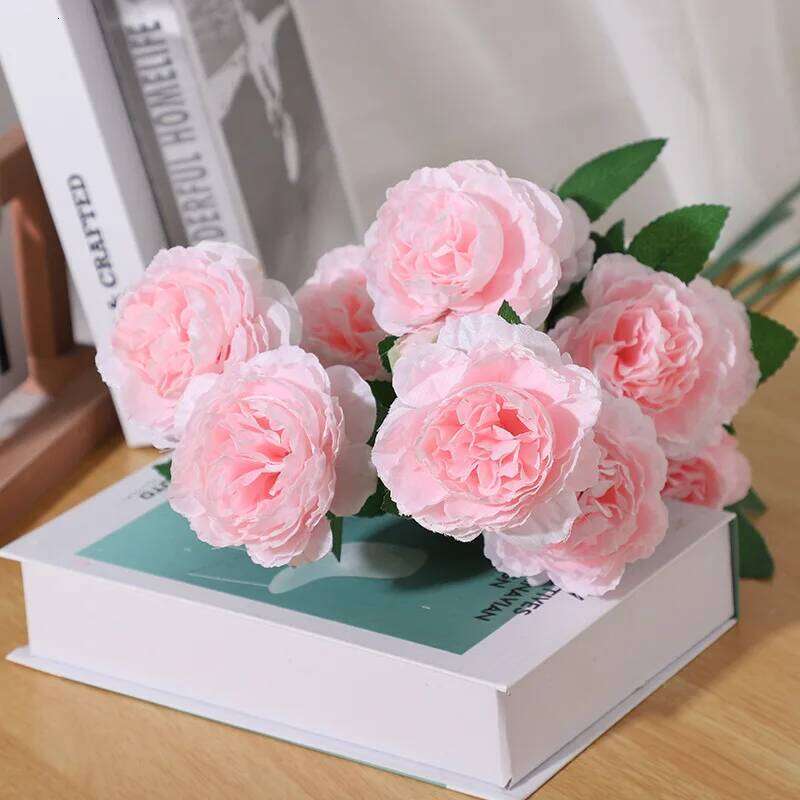 60cm Santouyang Peony beautiful retro artificial flower silk fake bouquet for family wedding DIY decoration prop Ornament Y260130