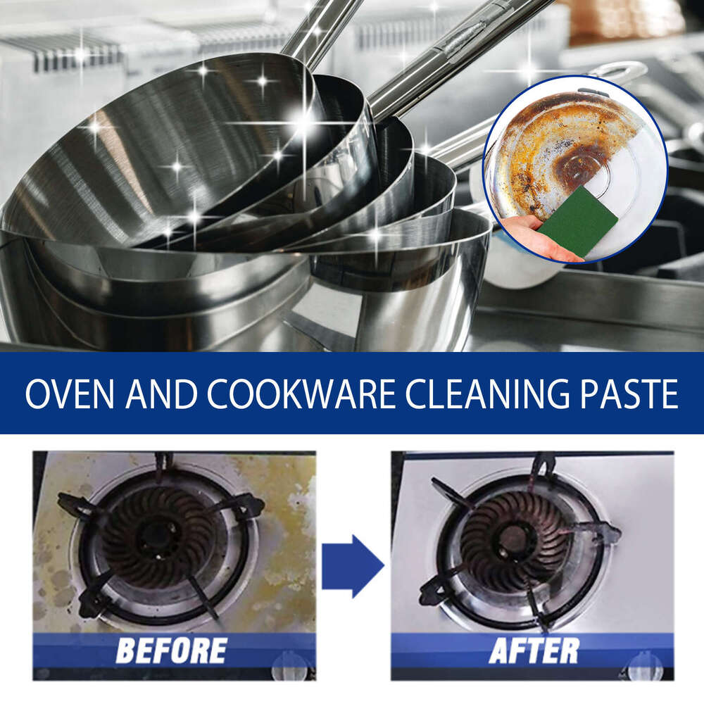 Jakehoe Stainless Steel Kitchen Utensils Range Hood Heavy Oil Stain Rust Removal Cleaning Paste S260130