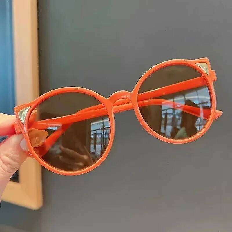 Girls Boys Cute Animal Cartoon Ears Glasses Kids Outdoor Sun Protection Children Lovely Vintage Sunglasses Lentes De Sol H260130