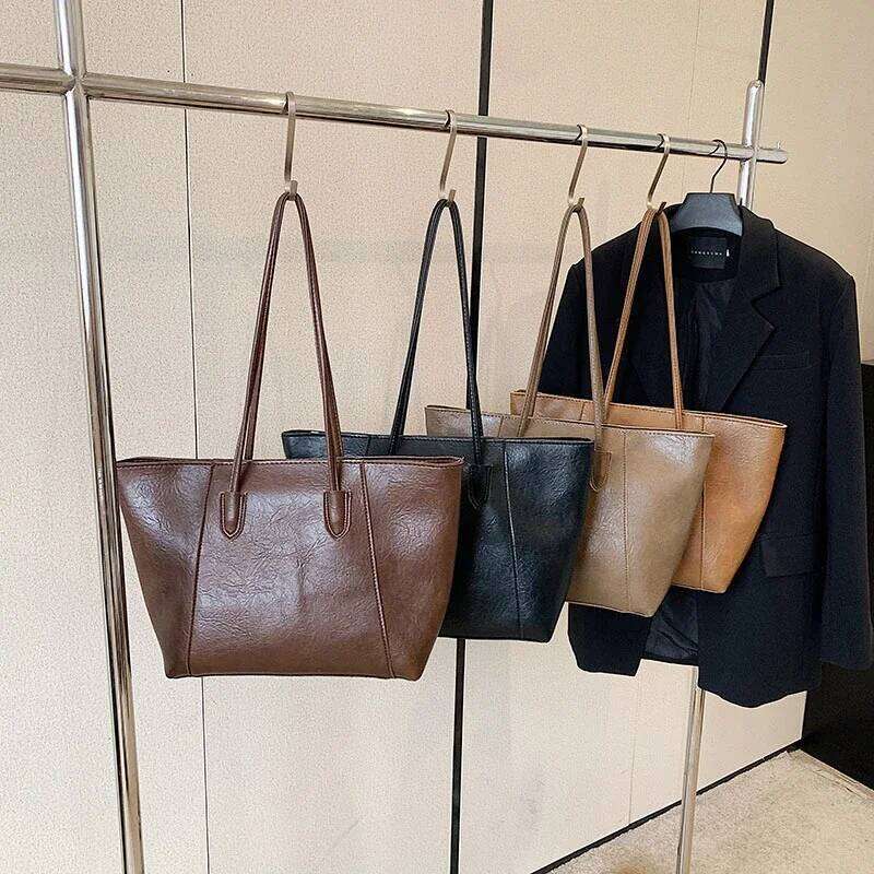 Light Luxury PU Soild Large Capacity Minimalist Shoulder 2026 High Quality Versatile Casual Classic Tote Bags for Women Z260130
