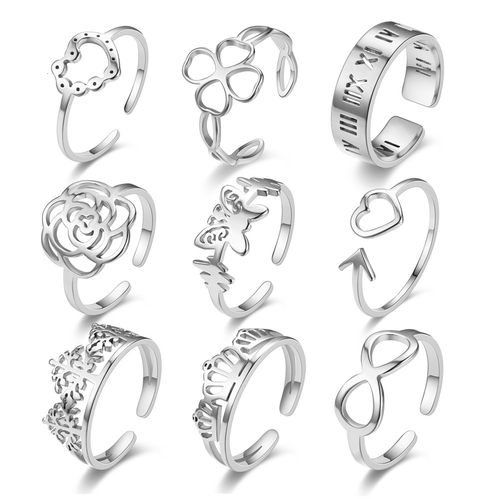 New Product Cut Hollow Open Four-Leaf Clover Arrow Ring Source Manufacturer Bulk Discount