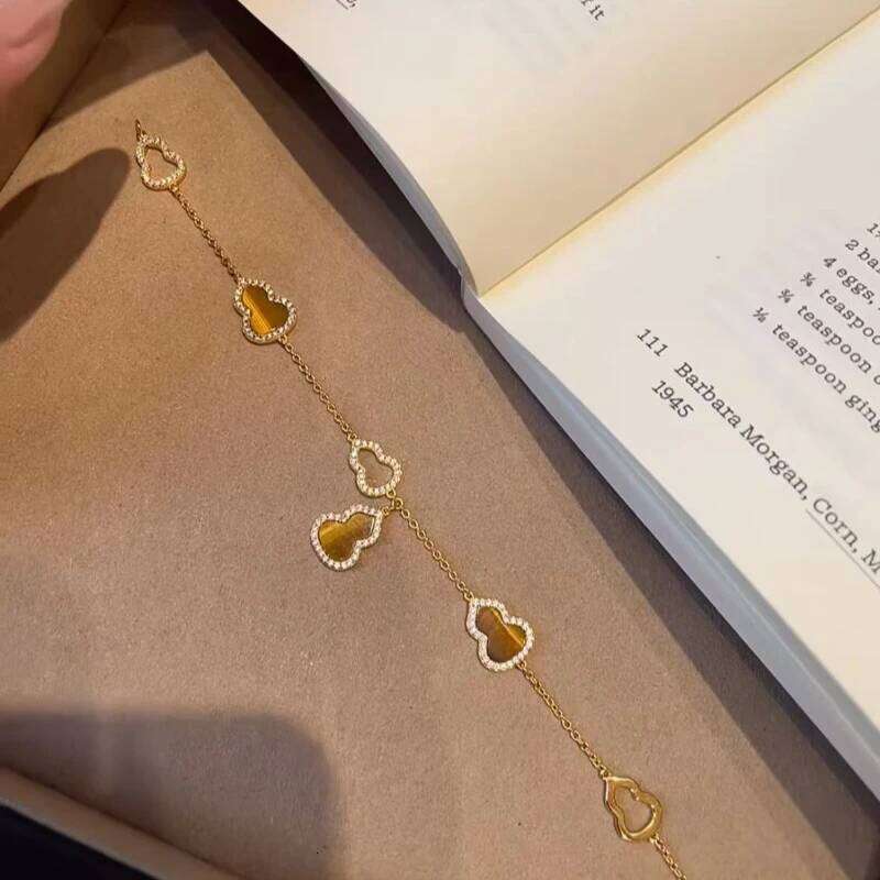 925 Sterling Silver Geometric Gourd Zircon Symbolizes Blessing Bracelet for Women Fine Jewelry Minimalist Accessories Wholesale