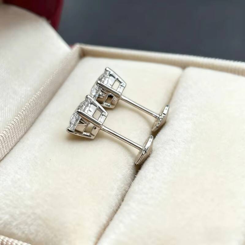 14K Solid Gold Jewelry Earrings 03ct-05ct Lab Grown Diamond Stud Earrings with CVD HPHT Diamonds