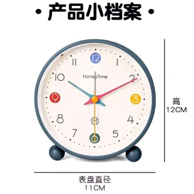 Creative Morandi Colorful Desktop Alarm Students Wake Up Bedroom Clock Quartz Silent Watch Decorative Ornaments W260130