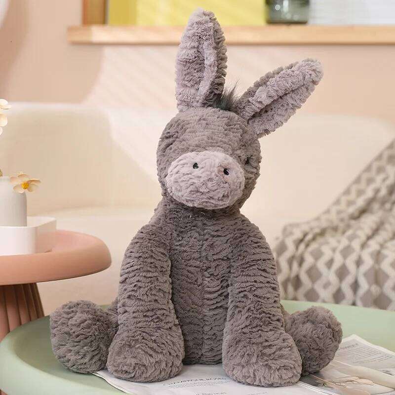 1pc 23CM Cute Burro Peluche Toys Lovely Grey Donkey Plush Dolls Stuffed Soft Animal for Baby Infant Birthday Room Decor Gifts Y260128