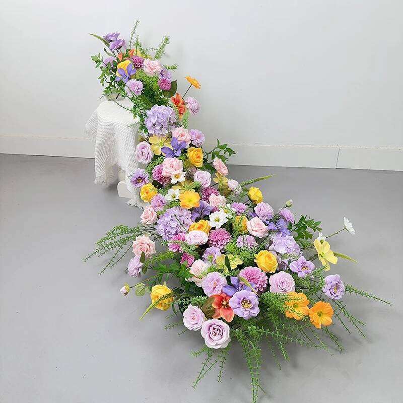Uflower Monet Garden Waterfall Floral Garland Wedding Table Decoration Backdrop Party Flower Row Ceremony Event Decor W260130