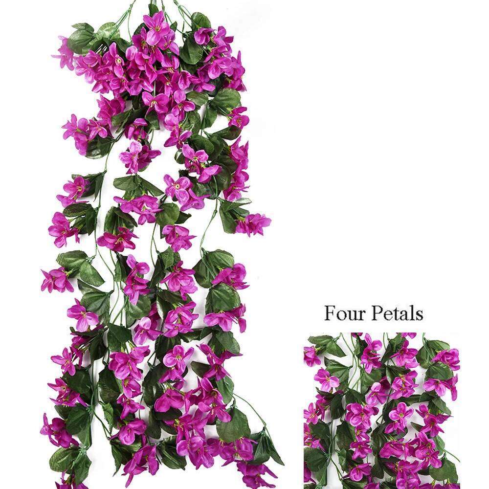 1pc Artificial Fake Flowers Ivy Vine Hanging Garland Wedding Home Decoration For Countyards W260130