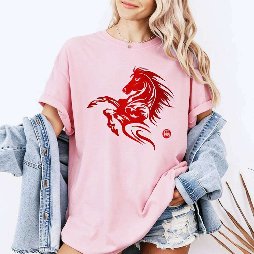 Chinese Shirt Zodiac T Lunar Festival Tee of The Horse TShirt Happy New Year Men Women Tops luanyun