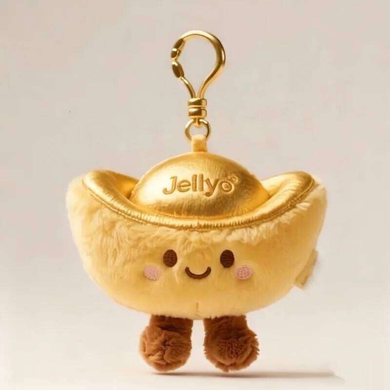 Bag Accessories Super Cute Original Cartoon Gold Ingot Plush Toy Soft Keychain Bag Pendant Charm Lucky Surprise Gift For Good Luck Seekers