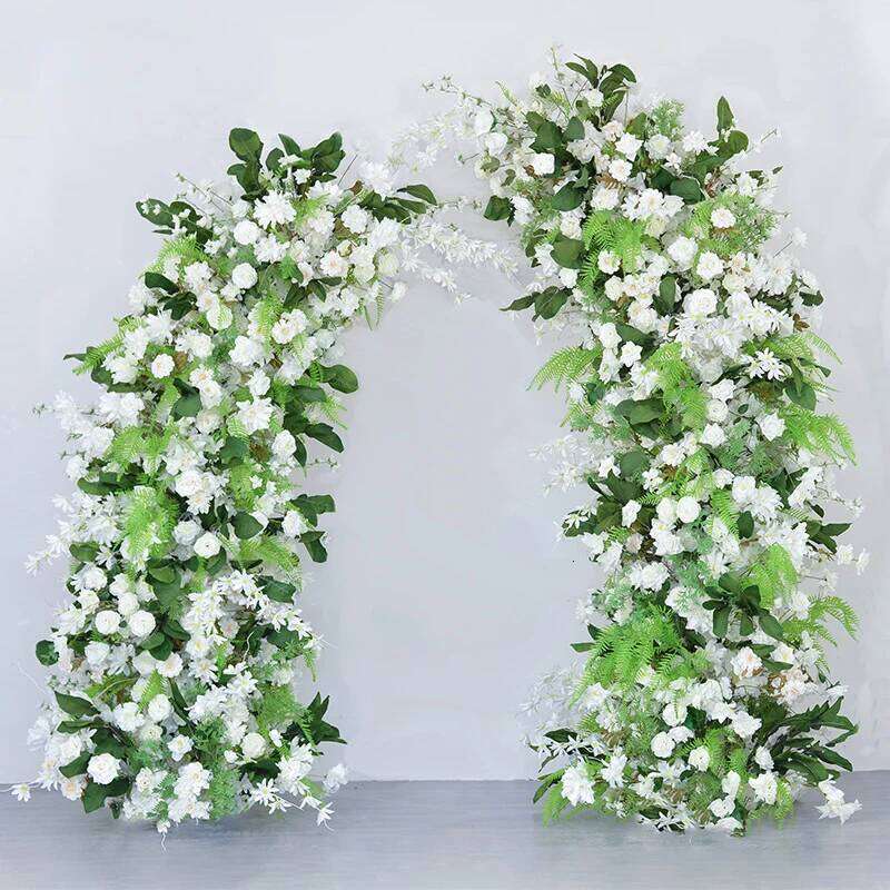 Brand new Rose peony hydrangea floral decoration ox corner arch frame wedding background prop party event stage floor flower Row W260130