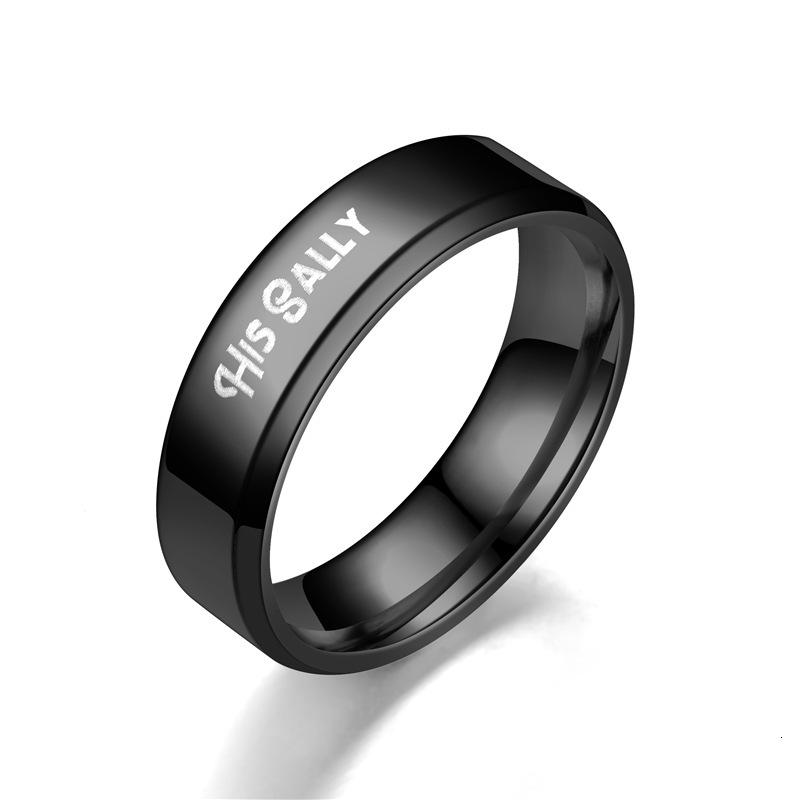 Fashion New High-end Black Step HER Jack His Sally Couple Rings