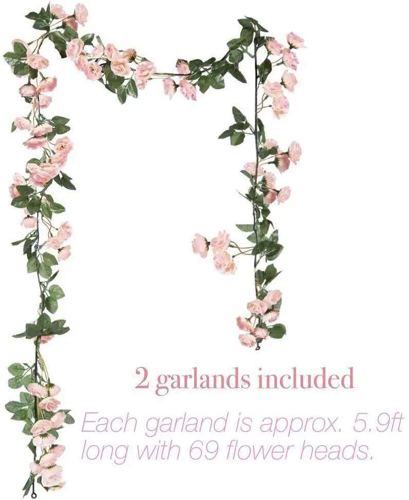 5 Pack/2 Pack 2.5m Fake Vine Flowers Garland Plant Artificial Flower Hanging Rose Ivy Home Hotel Wedding Party Garden Decor W260130