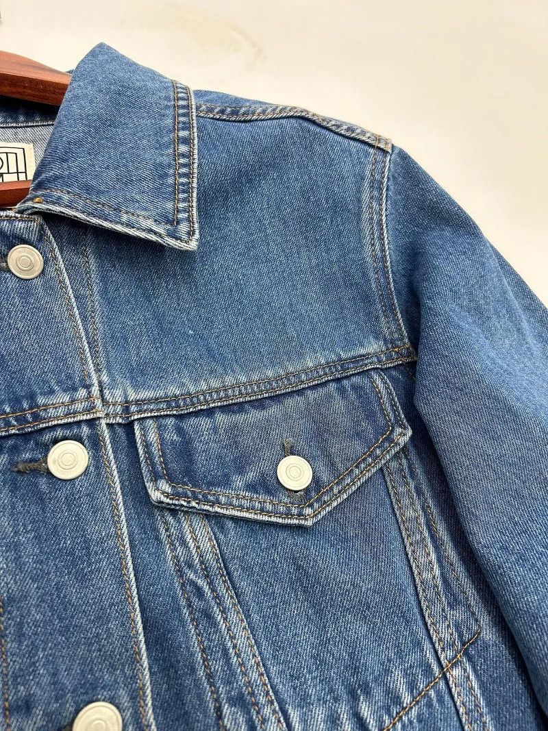 Womens Denim Jacket blue cotton Boyfriend Style autumn winter denim For Ladies 260120 - view 6