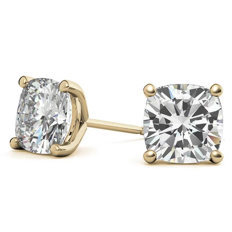925 Sterling Silver VVS Cushion Diamond Stud Earring Certified Moissanite Earrings Men