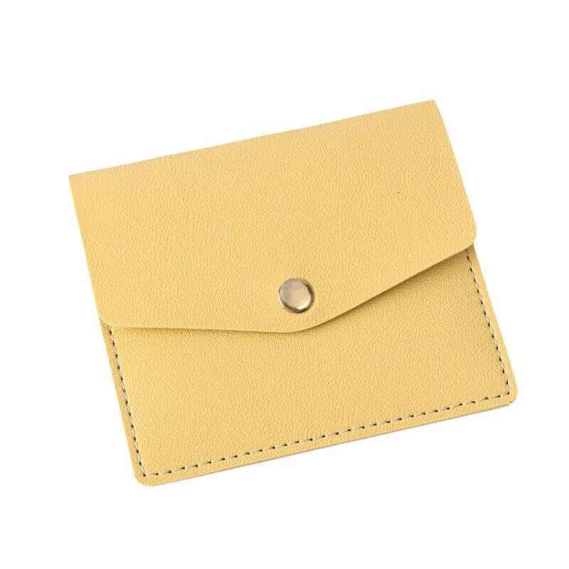 Macaron Color Ultra-thin Hasp PU Leather Sleeve Multi Slot Cards Bag Id Badge Holder Unisex Z260130