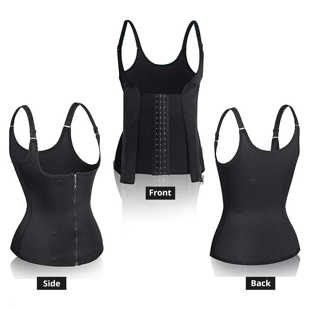 Waist Trainer Tank Top For Women Zipper Body Shaper Tummy Control Sleeveless Top Womens Activewear Body Shaping Underwear 260130