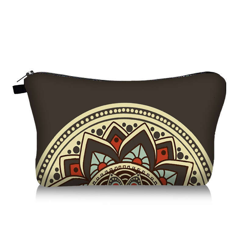 Classic Digital Print Makeup Mandala Pattern Clutch Women's Multifunctional Storage Bag
