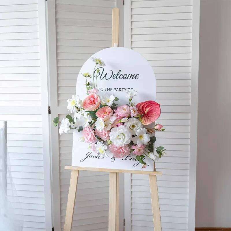 luxury Wedding Welcome Sign Flowers Artificial Corner Floral Road Lead Marriage Party Arch Decor Hanging Flower Arrange decor Y260130