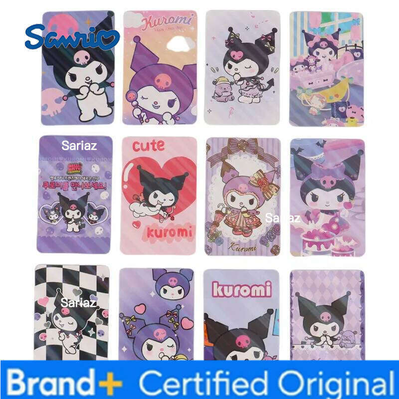 Sanrio 24Pcs/Box Cards Kawaii Melody Hello Kitty Kuromi KT cat Anime Collection Card children Birthday gift H260130