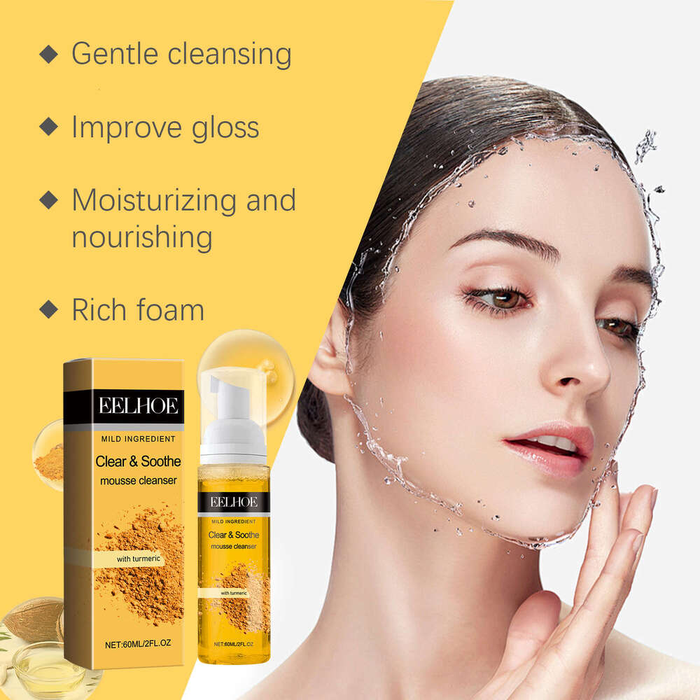 EELHOE Turmeric Foam Gentle Cleansing Skin Pore Care Solution Mousse Cleanser
