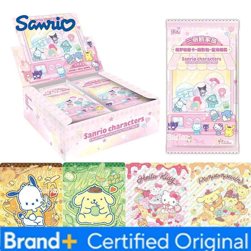 Sanrio KAYOU Genuine Card Mengmeng Fun Shadow Pack Honey Frosting Family Hello Kitty Cute Anime Collectible Cards Toys H2601301