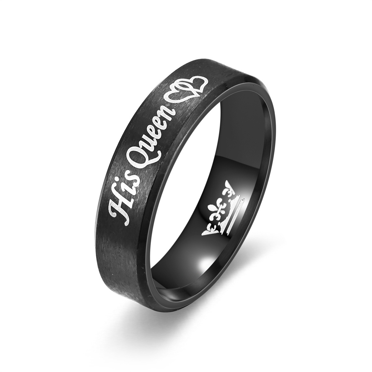 Fashion New Double Bevel Matte Crown King Queen Exclusive Source Manufacturer