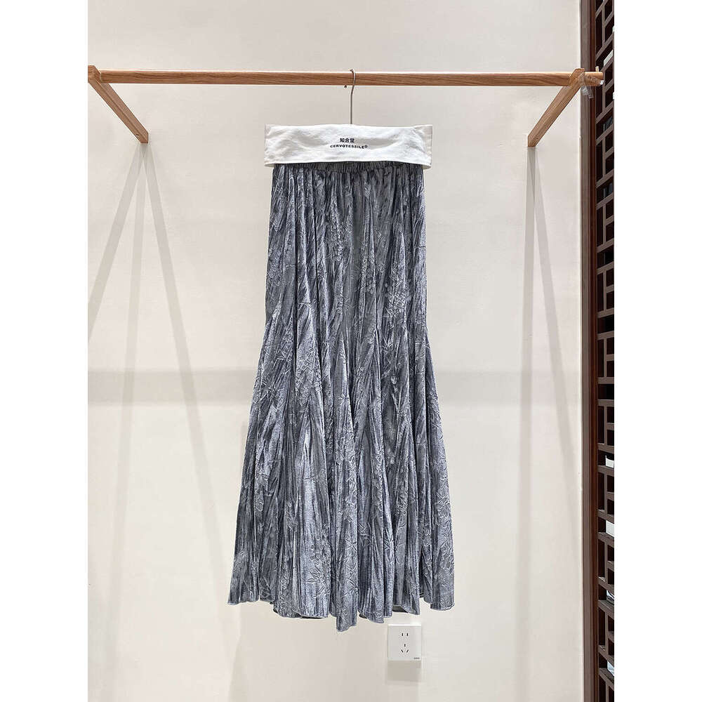 Zhihetang Chinese Retro National Style Women's Half Winter New Velvet Long Large Hem Mermaid Skirt LEEGO LENS